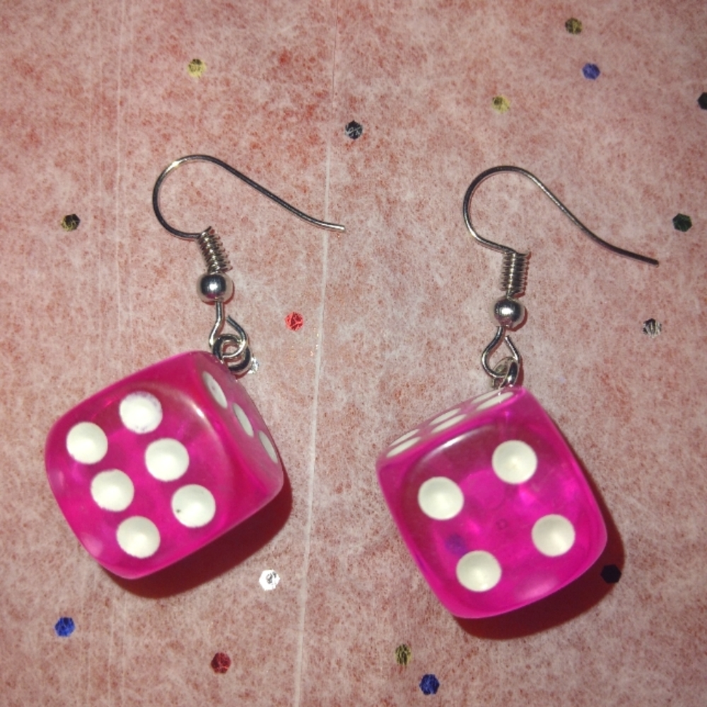 Pink Dice earrings